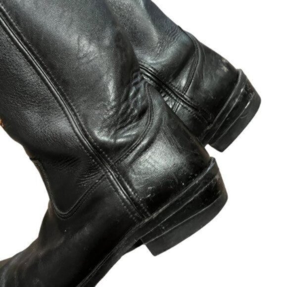 Harley-Davidson Black Cowboy Western Boot Eagle Embroidery Motorcycle 9.5 Mens - Picture 2 of 9